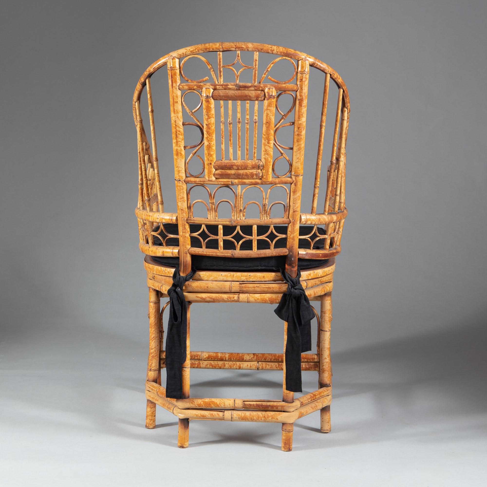 Four 20th Century Chinese Export Bamboo Armchairs 3