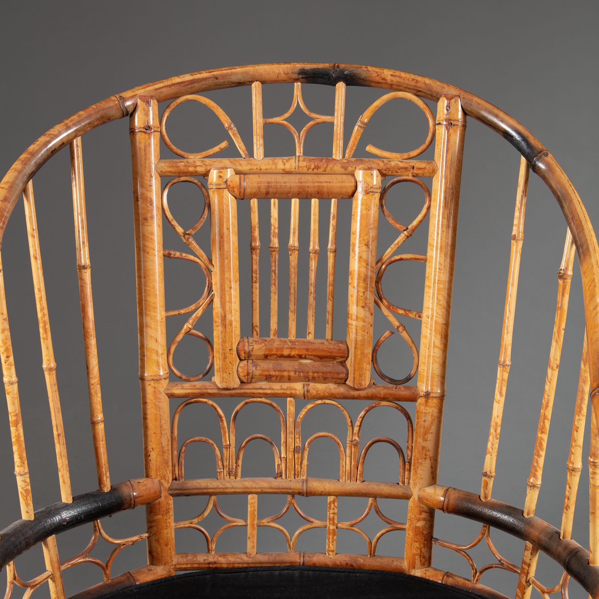 Four 20th Century Chinese Export Bamboo Armchairs 5