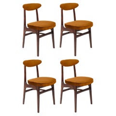Four 20th Century Copper Velvet Chairs Designed by Rajmund Halas, Europe, 1960s