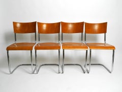 Four 30s cantilever Bauhaus tubular steel chairs by Mart Stam for Robert Slezak