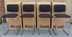 Vier (4) NIB Cesca Barhocker Marcel Breuer Knoll Verchromter Stahl Polsterung