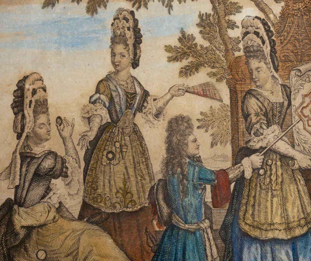 Late 17th Century Four Allegorical Antique Prints, Nicolas Arnoult
