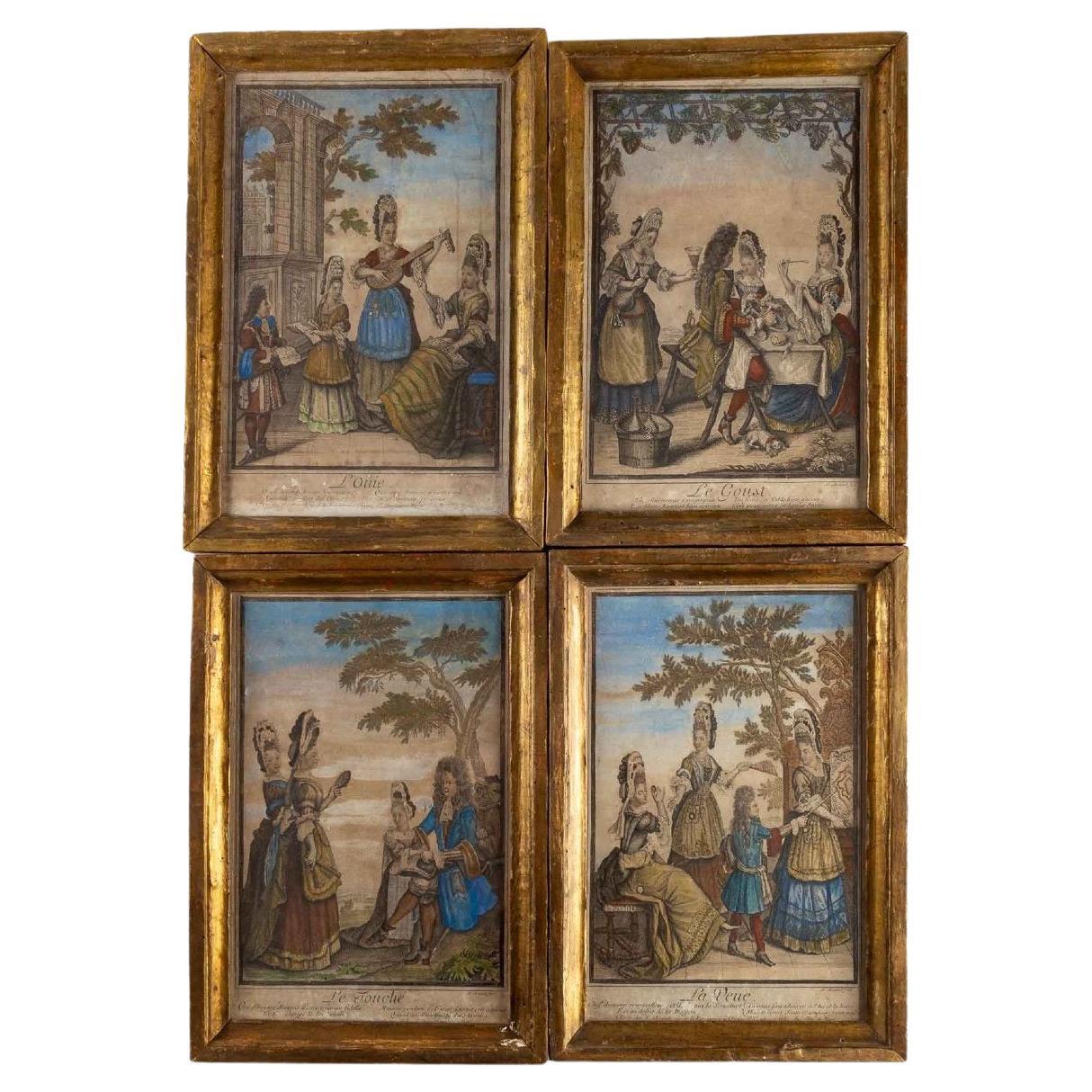 Four Allegorical Antique Prints, Nicolas Arnoult