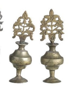 Four altar finials in gilded bronze - 17th century