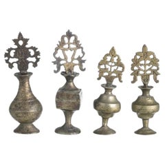 Four altar finials in gilded bronze - 17th century