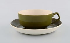 Four Aluminia Timiana Teacups in Glazed Faience, 1960's
