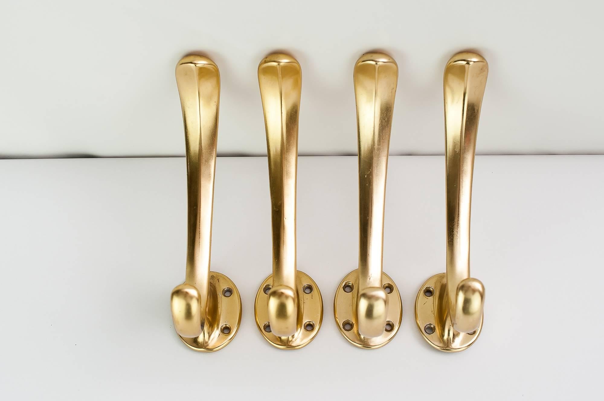 Mid-Century Modern Four Aluminium Wall Hooks, circa 1960s For Sale