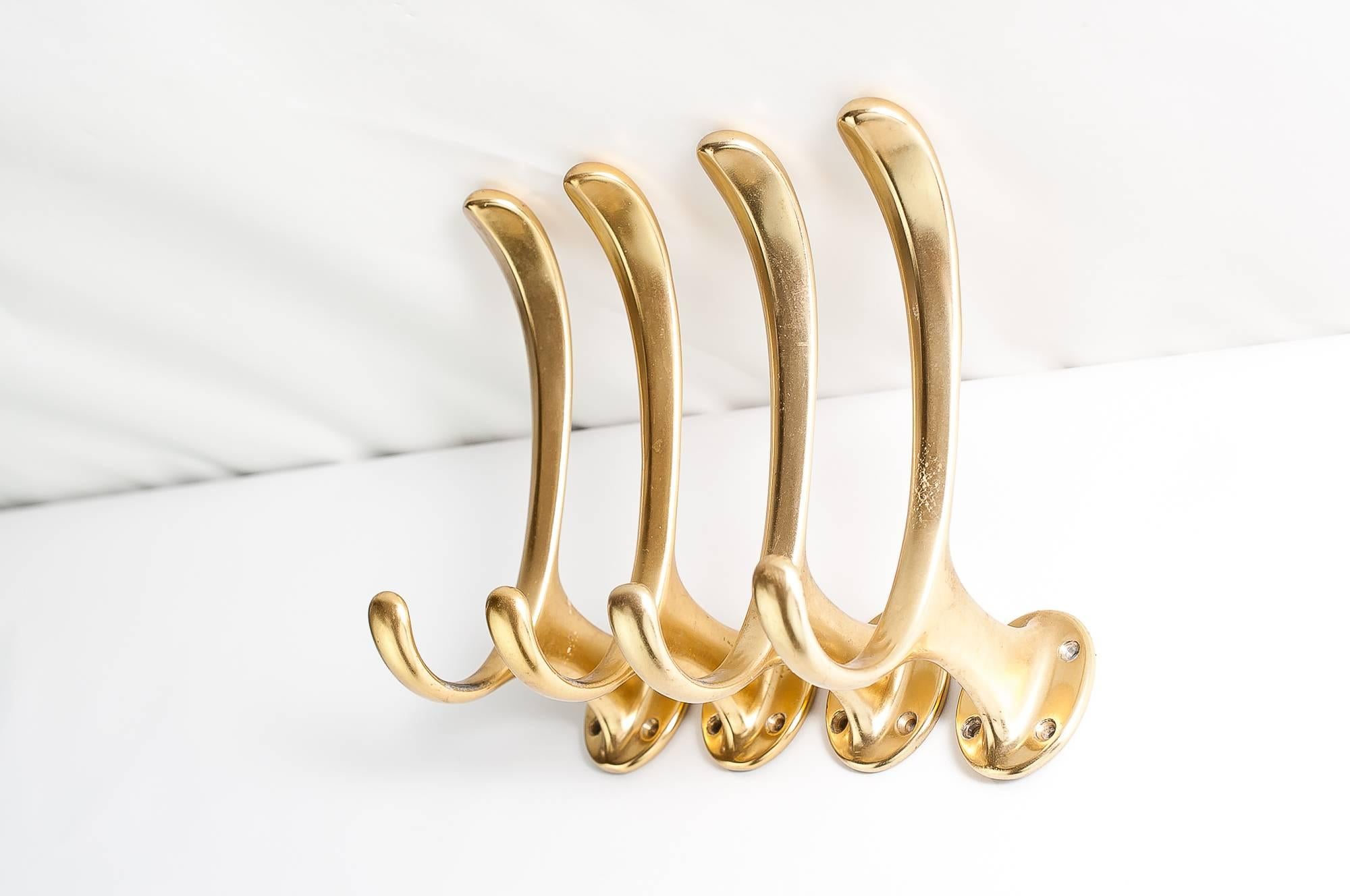 Austrian Four Aluminium Wall Hooks, circa 1960s For Sale