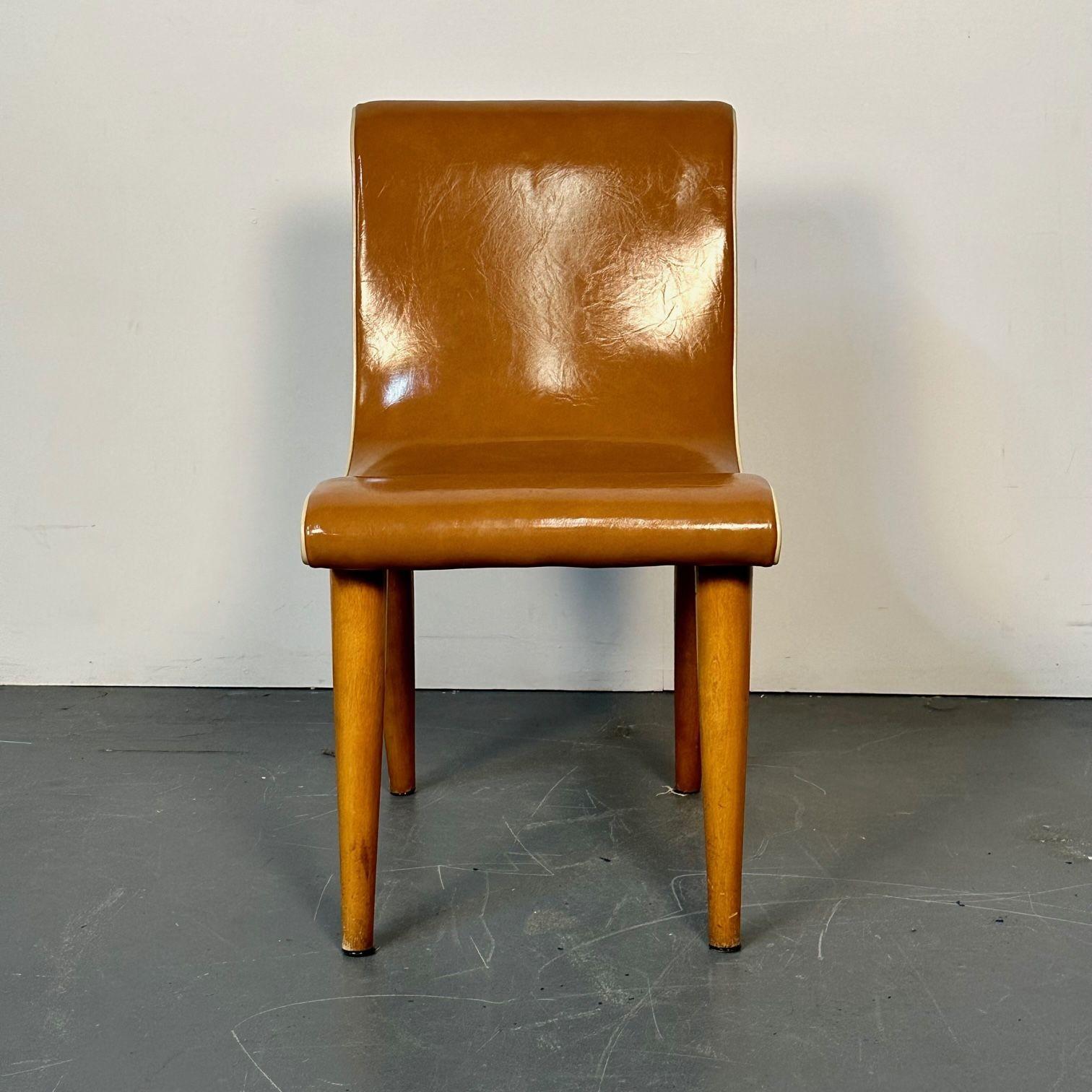 Cuatro sillas curvadas americanas de comedor / auxiliares modernas de mediados de siglo, de Russel Wright en venta 3