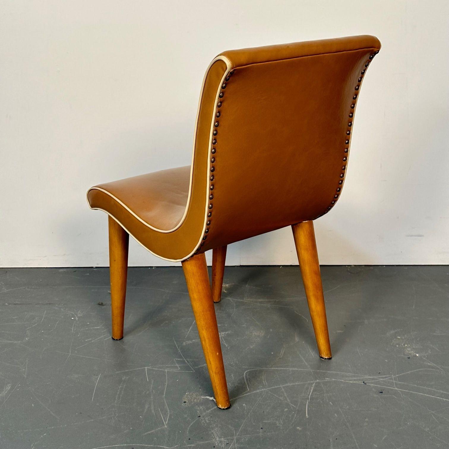 Cuatro sillas curvadas americanas de comedor / auxiliares modernas de mediados de siglo, de Russel Wright en venta 7