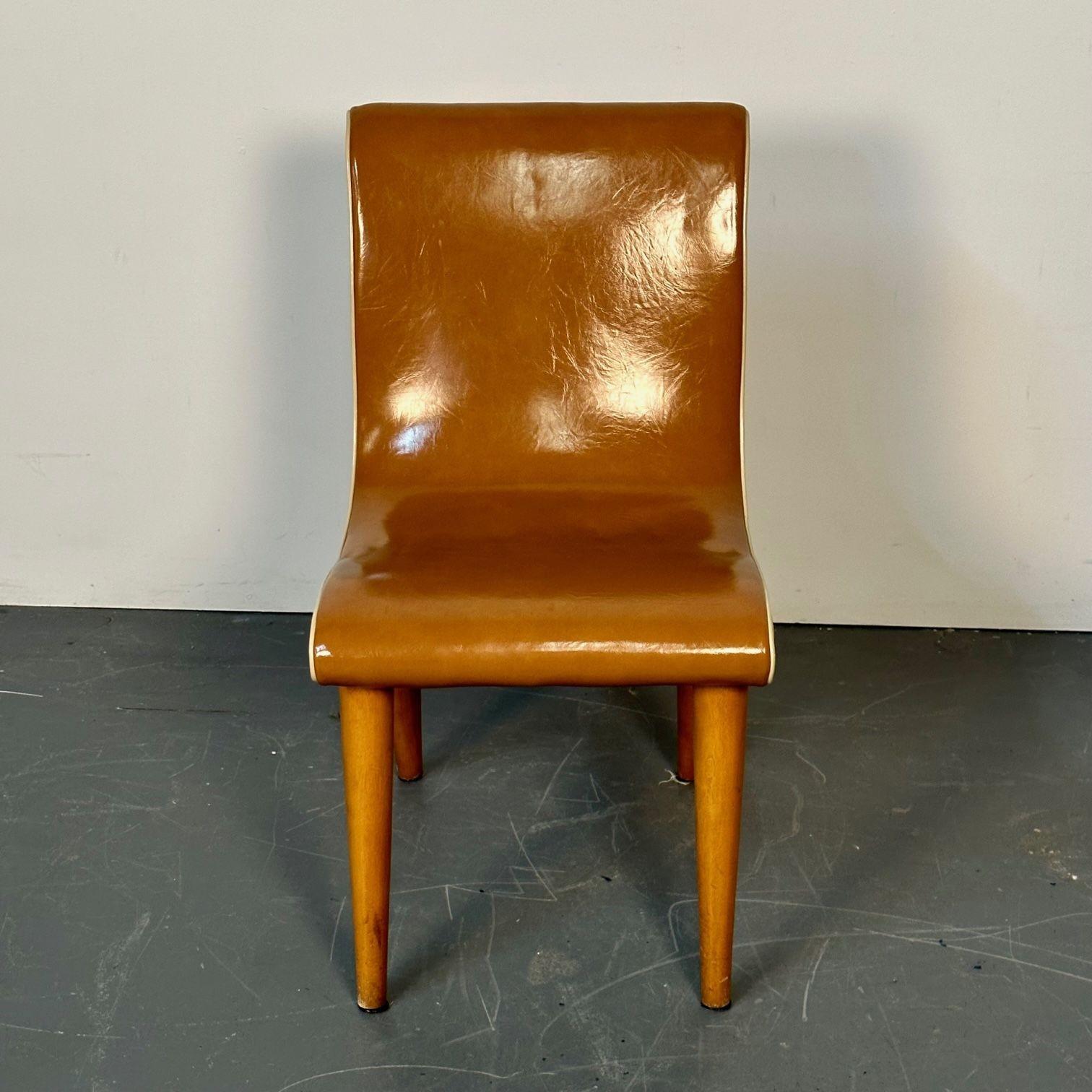 Cuatro sillas curvadas americanas de comedor / auxiliares modernas de mediados de siglo, de Russel Wright en venta 2