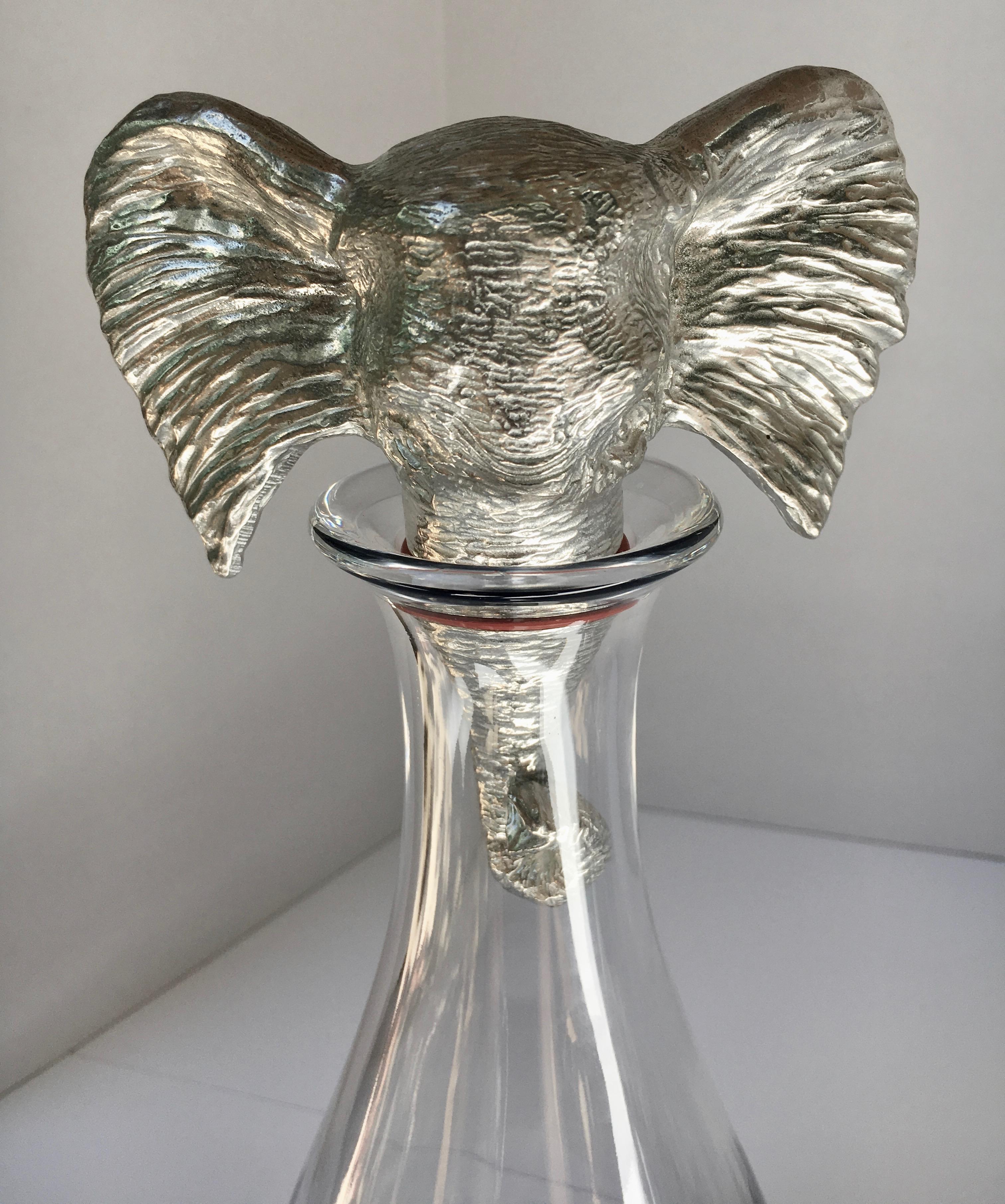 Four Animal Cocktail Glasses and Elephant Decanter 4