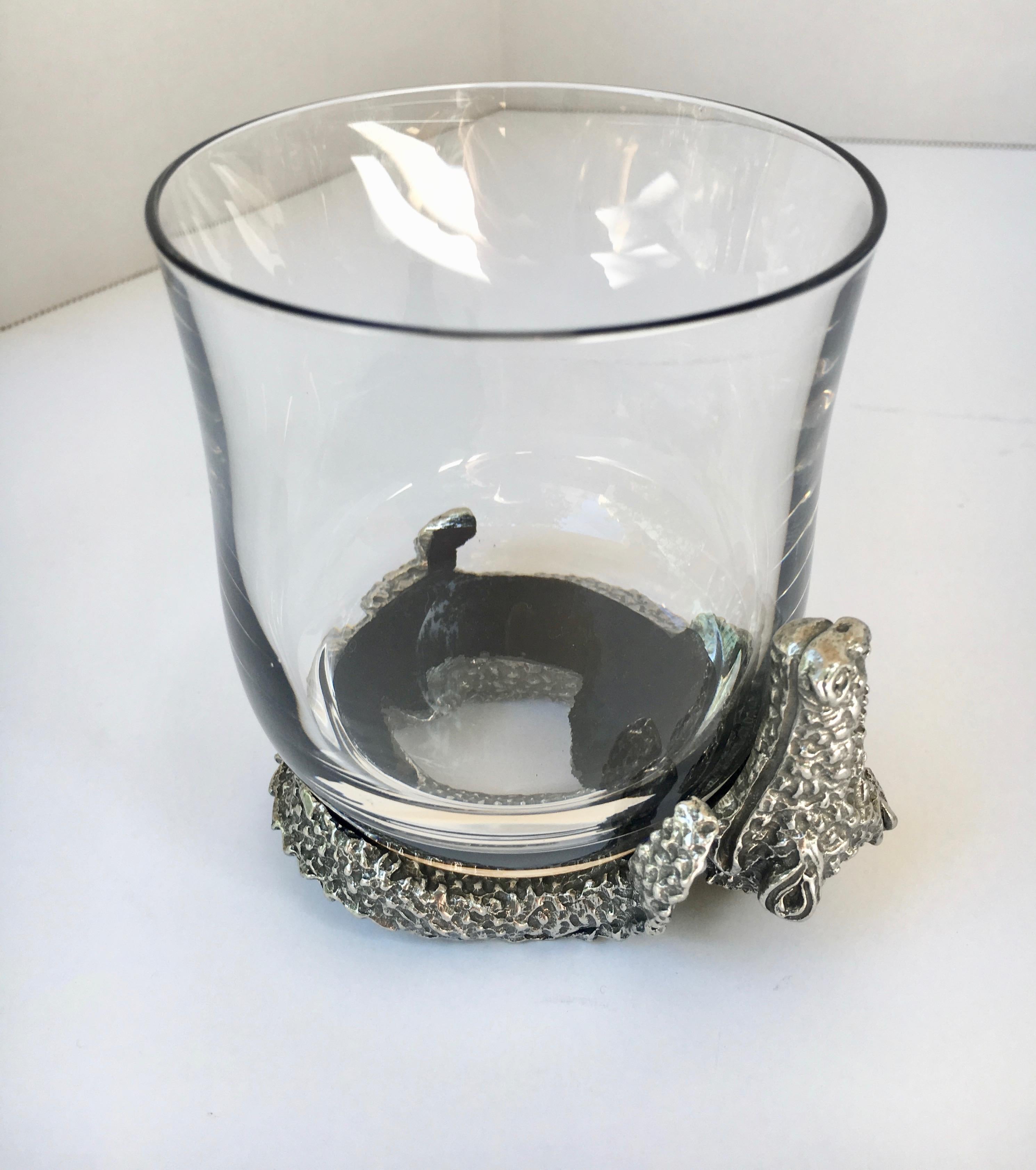 20th Century Four Animal Cocktail Glasses and Elephant Decanter