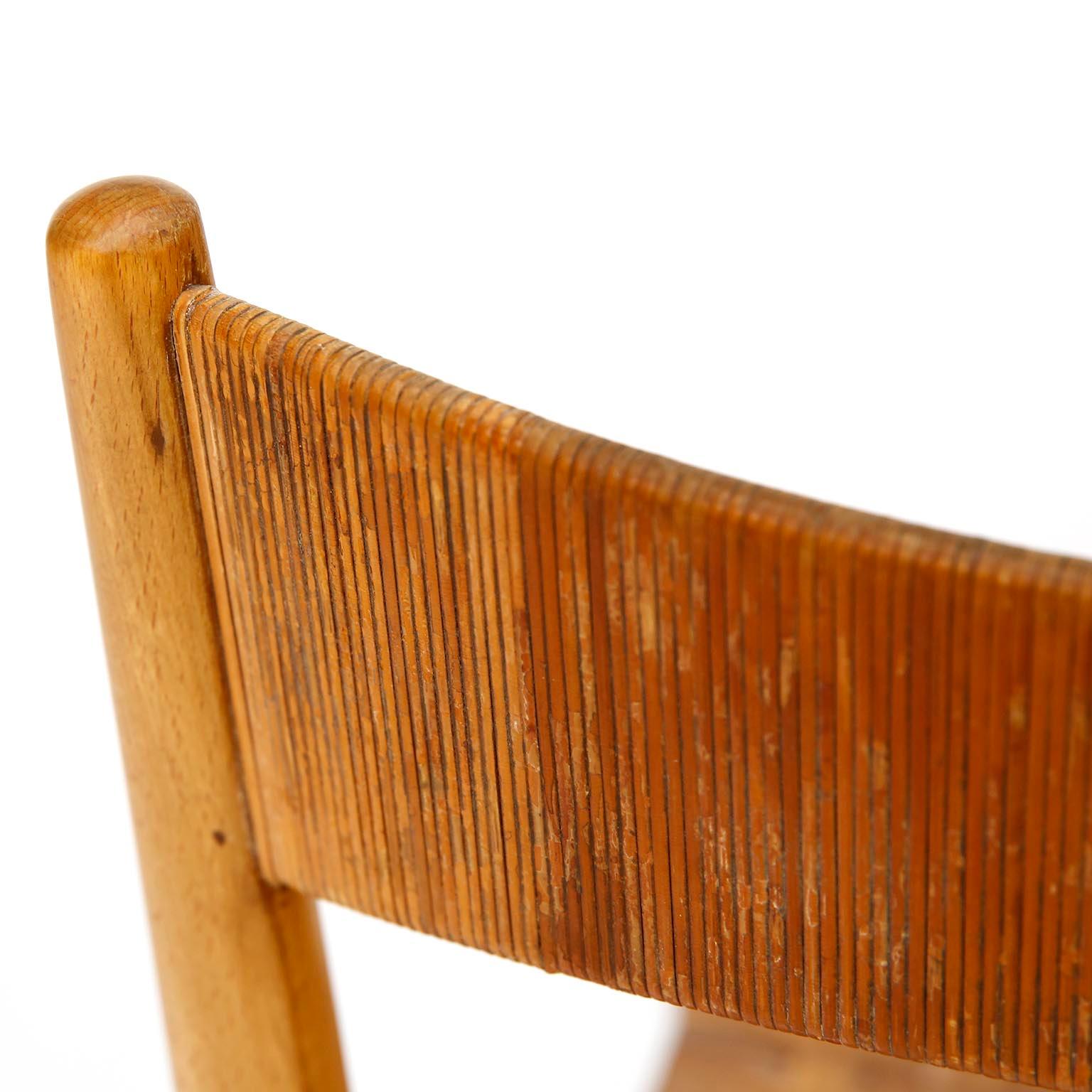 Four Anna-Lülja Praun Chairs, Wood Wicker Cane, 1950s For Sale 10