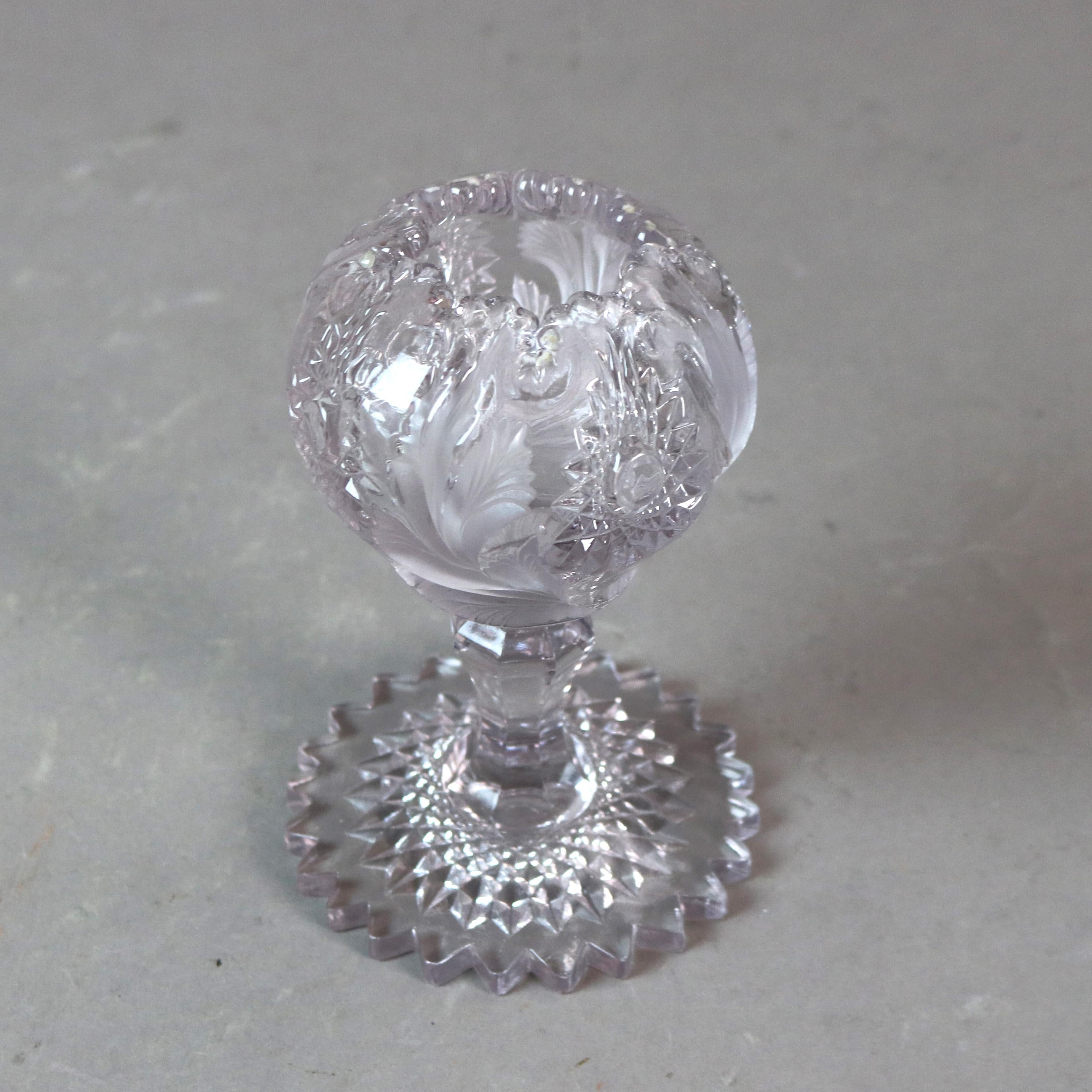 Verre Quatre pièces anciennes en verre pressé à l'améthyste 19e siècle en vente