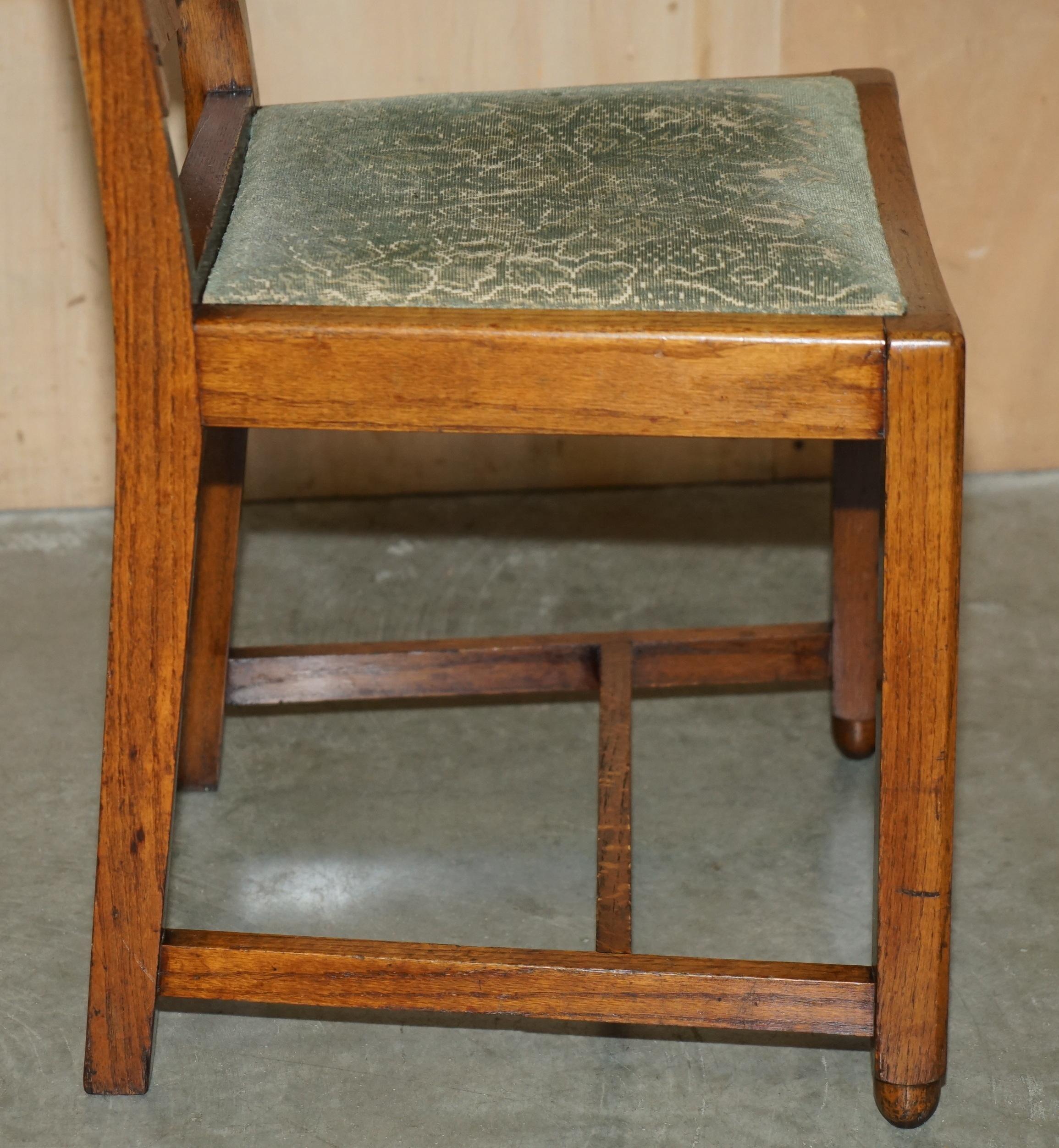 FOUR ANTIQUE ART DECO LIBERTY'S LONDON STYLE COTSWOLD DINING CHAiRS PART SUITE 3