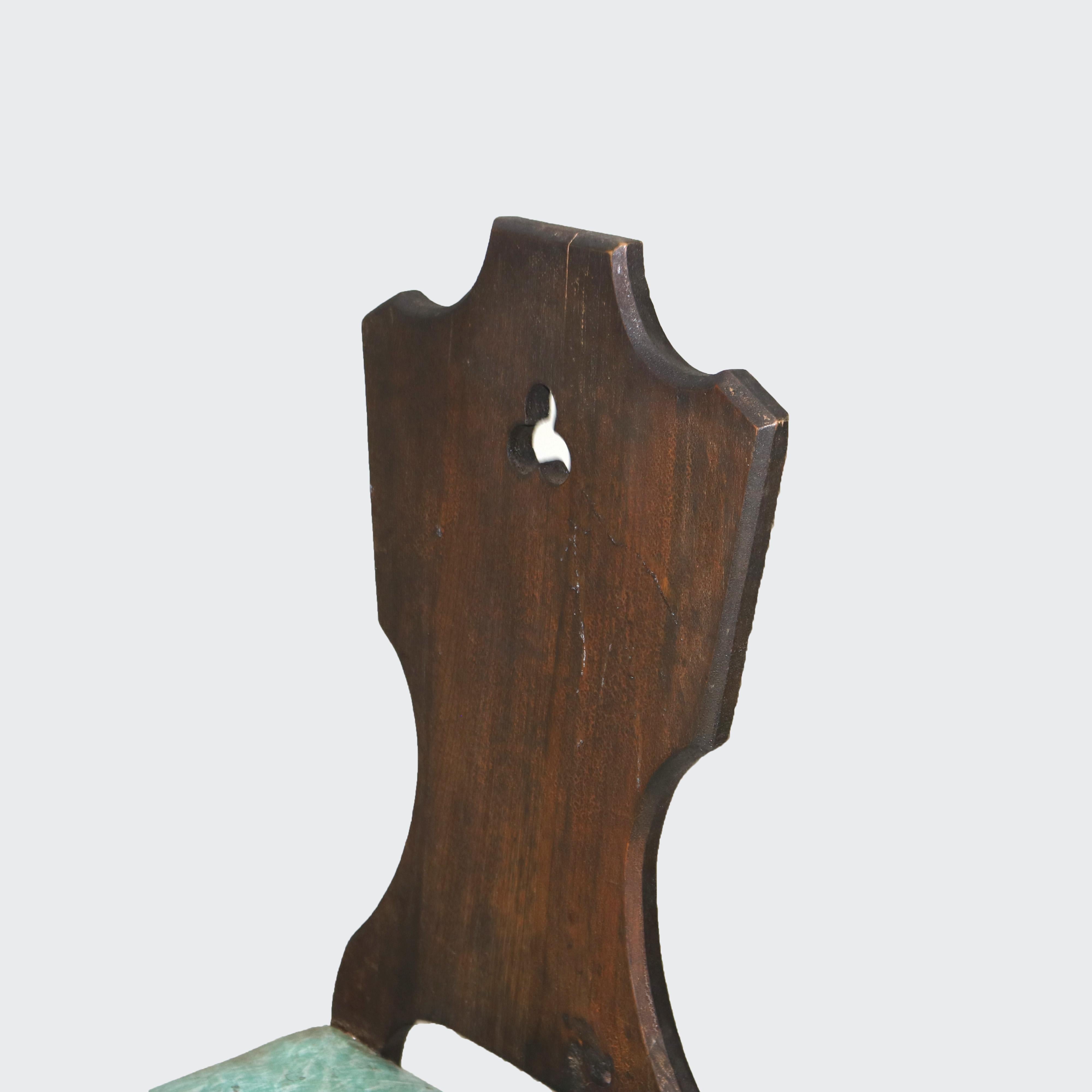 Cuatro sillas de comedor antiguas Arts & Crafts Limbert School Mission Oak Cutout c1920 Artes y manualidades
