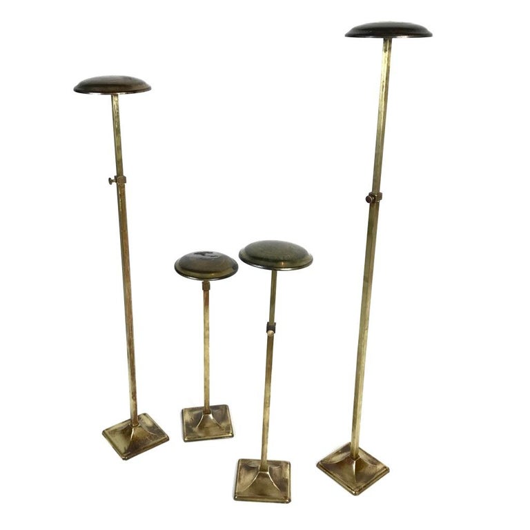 Four Antique Brass Display Hat and Wig Stands, 1900, France at 1stDibs