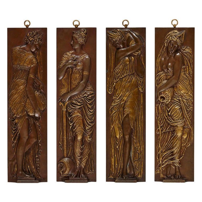 Four Antique Bronze Plaques Depicting Water-Nymphs, by Ferdinand  Barbedienne For Sale at 1stDibs | antique plaques