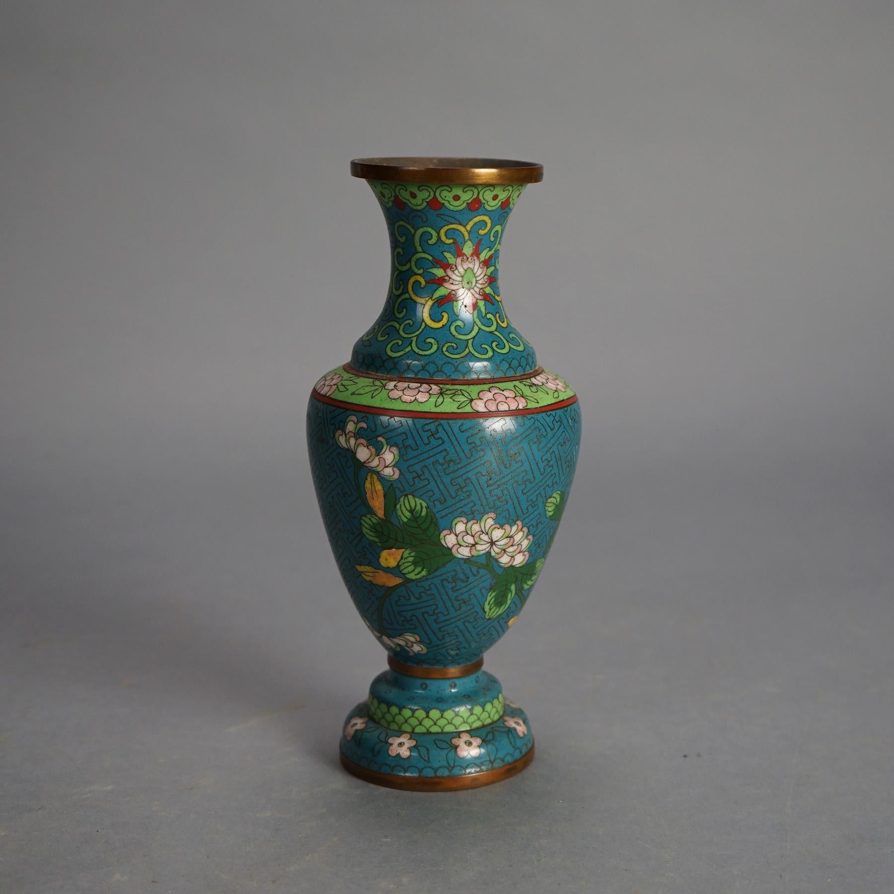 Four Antique Chinese Cloisonne Enameled Vases C1920 For Sale 6