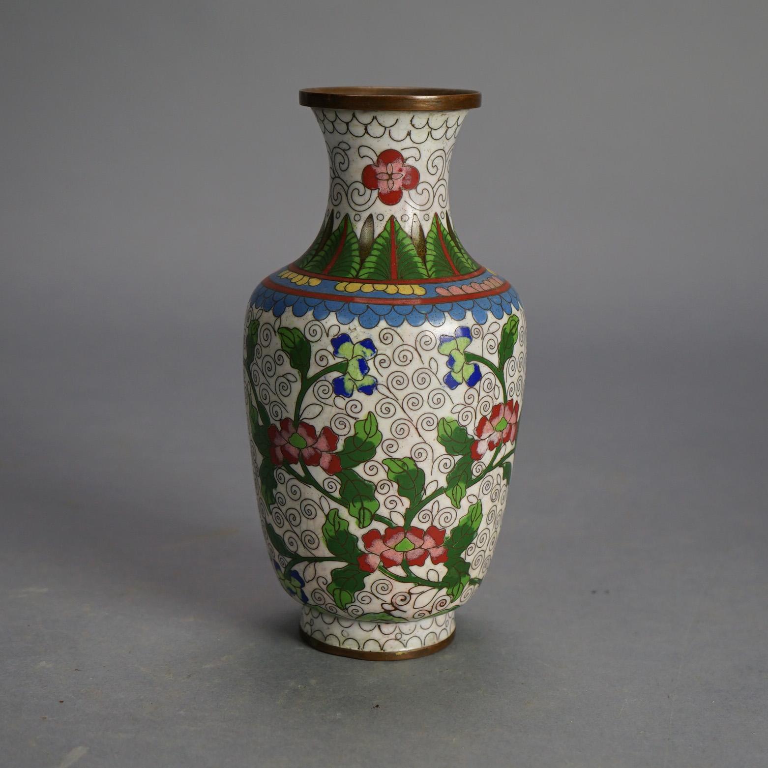 Four Antique Chinese Cloisonne Enameled Vases C1920 For Sale 1