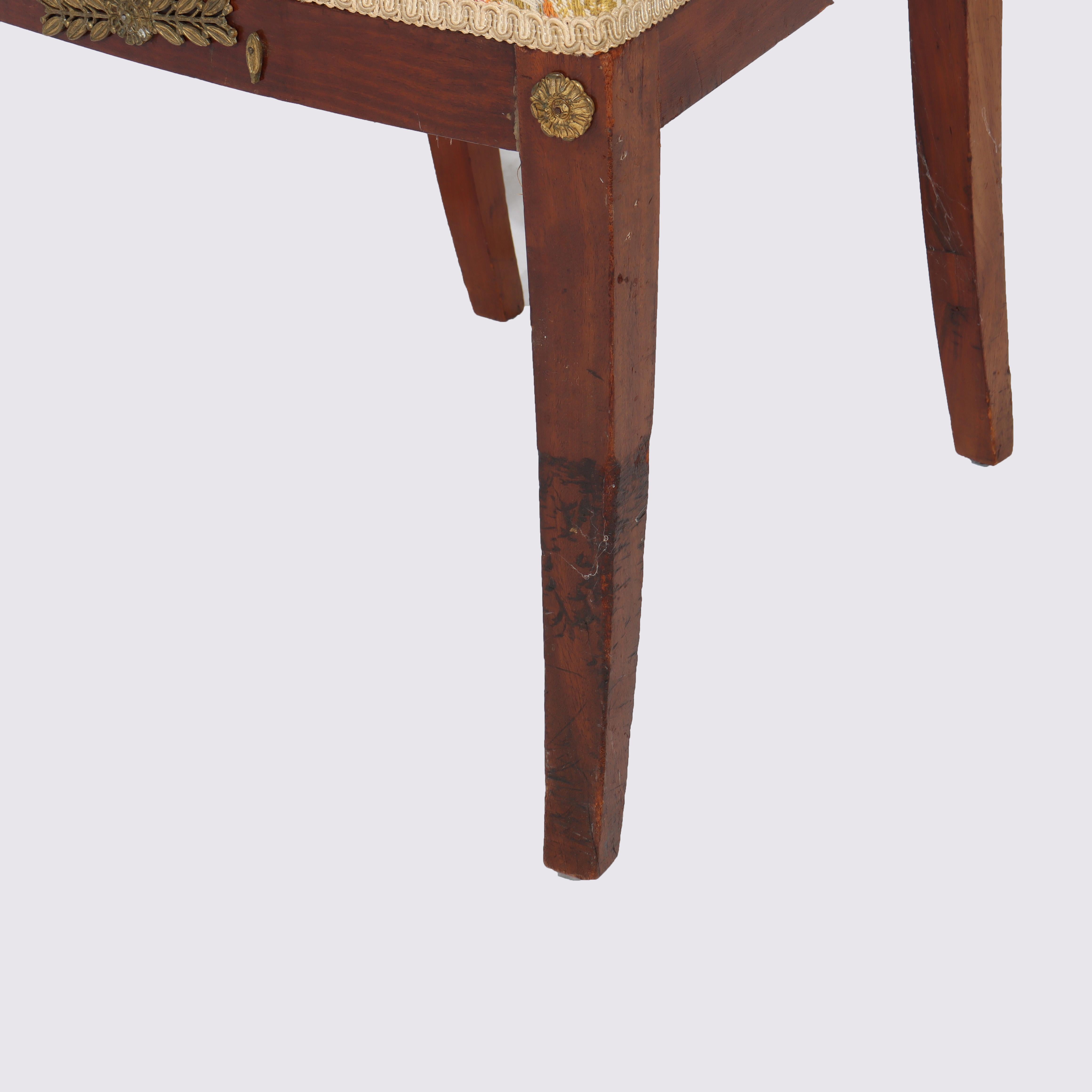 Four Antique French Empire Kingwood & Figural Ormolu Classical Dining Chairs For Sale 4