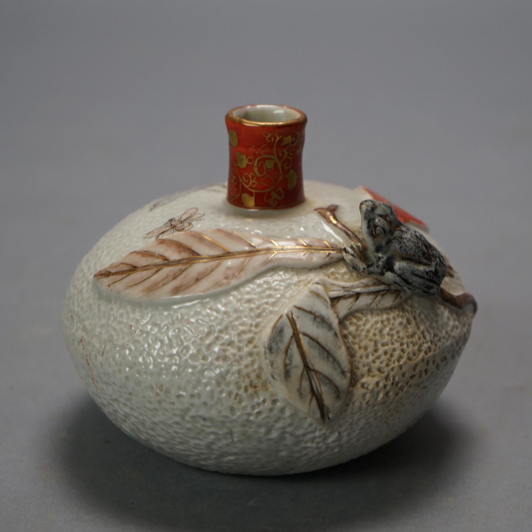 Vier antike japanische Satsuma Porzellan Vasen C1920 im Zustand „Gut“ im Angebot in Big Flats, NY