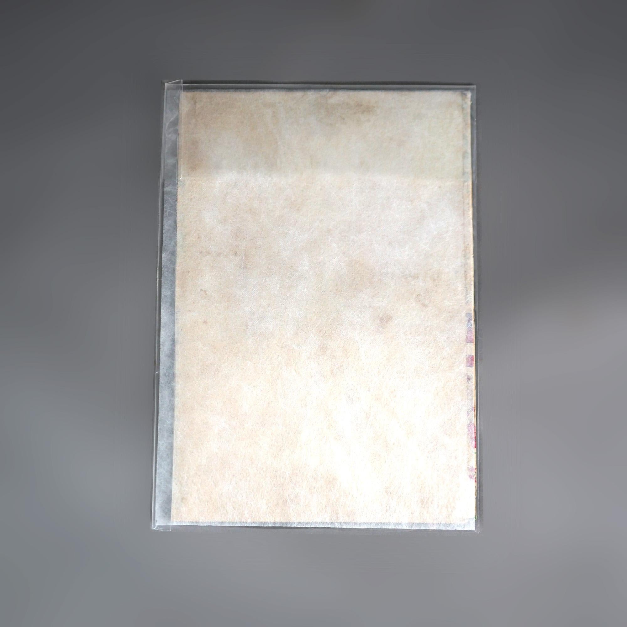 Antike japanische Holzschnittdrucke und antikes signiertes Aquarell, antik (Papier) im Angebot