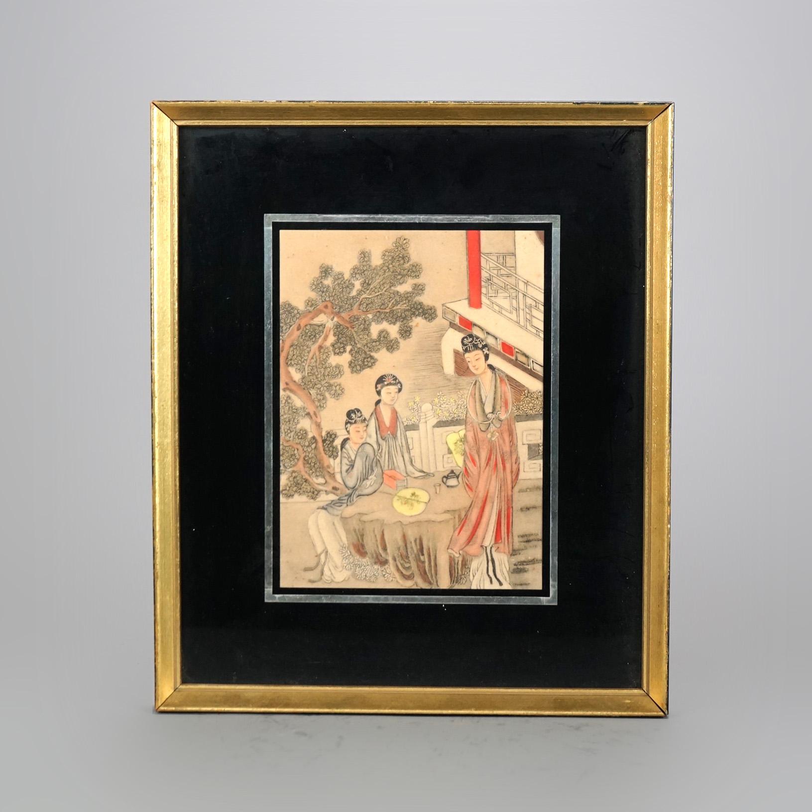 Four Antique Japanese Woodblock Prints C1920 For Sale 6