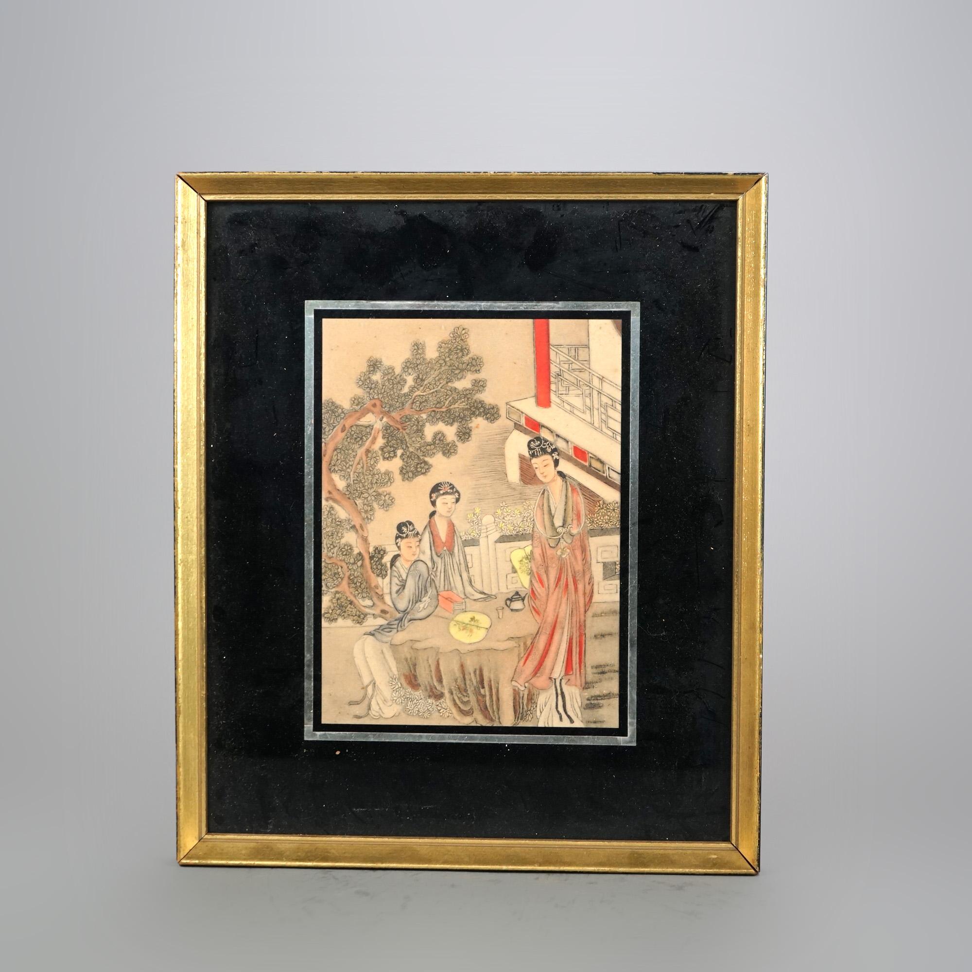 Four Antique Japanese Woodblock Prints C1920 For Sale 4