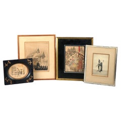 Four Antique Japanese Woodblock Prints C1920