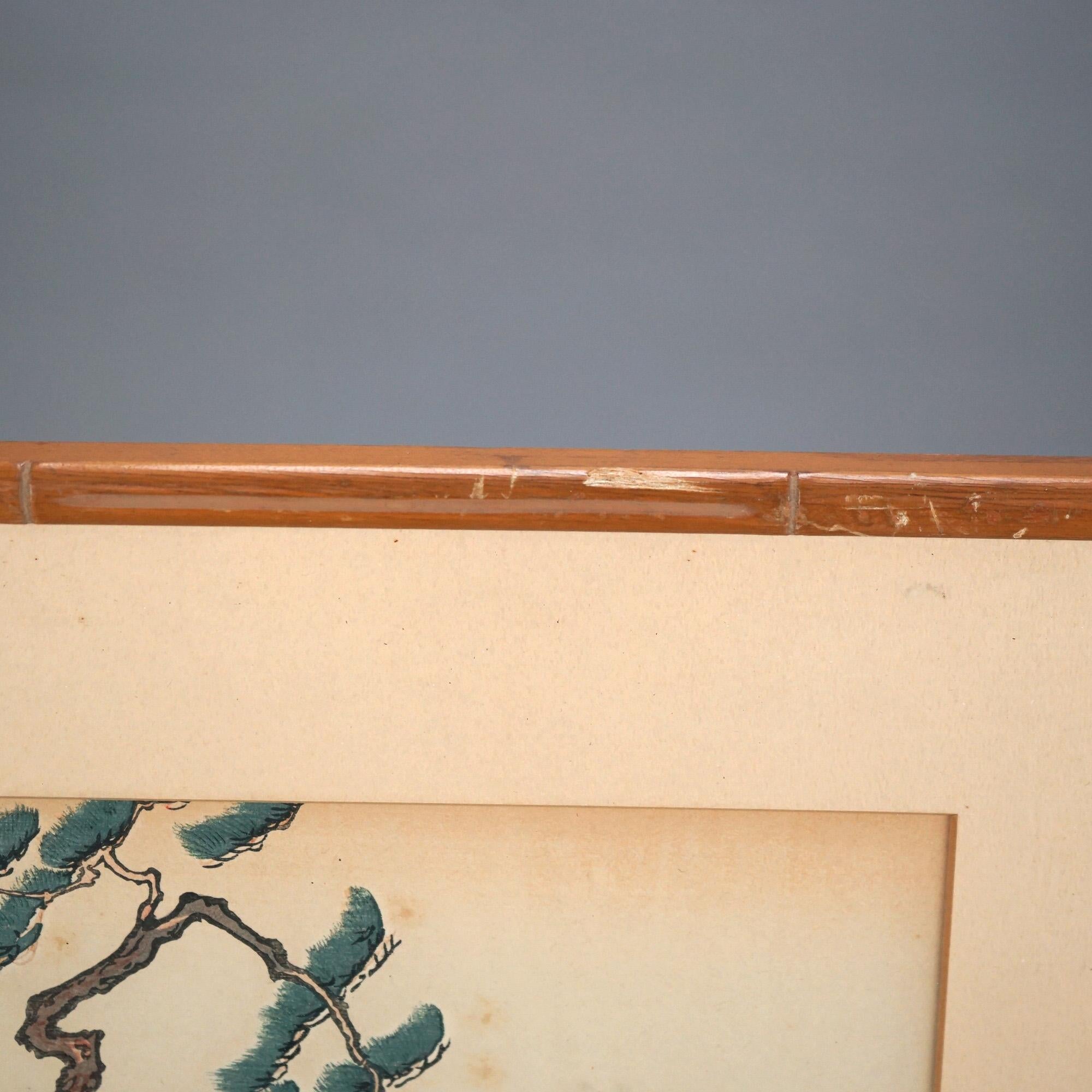 Paper Four Antique Japanese Woodblock Prints, Framed, C1920 For Sale