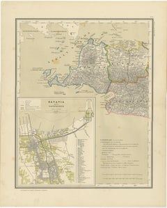 Four Antique Java Maps with Batavia Plan – Dutch East Indies Wall Set 1880s