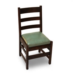 Four Antique L & JG Stickley Arts & Crafts Mission Oak Dining Chairs c1910