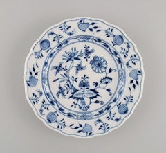 Antike Meissener Zwiebel- Lunch-Teller mit blauer Zwiebel in handbemalter Porzellan