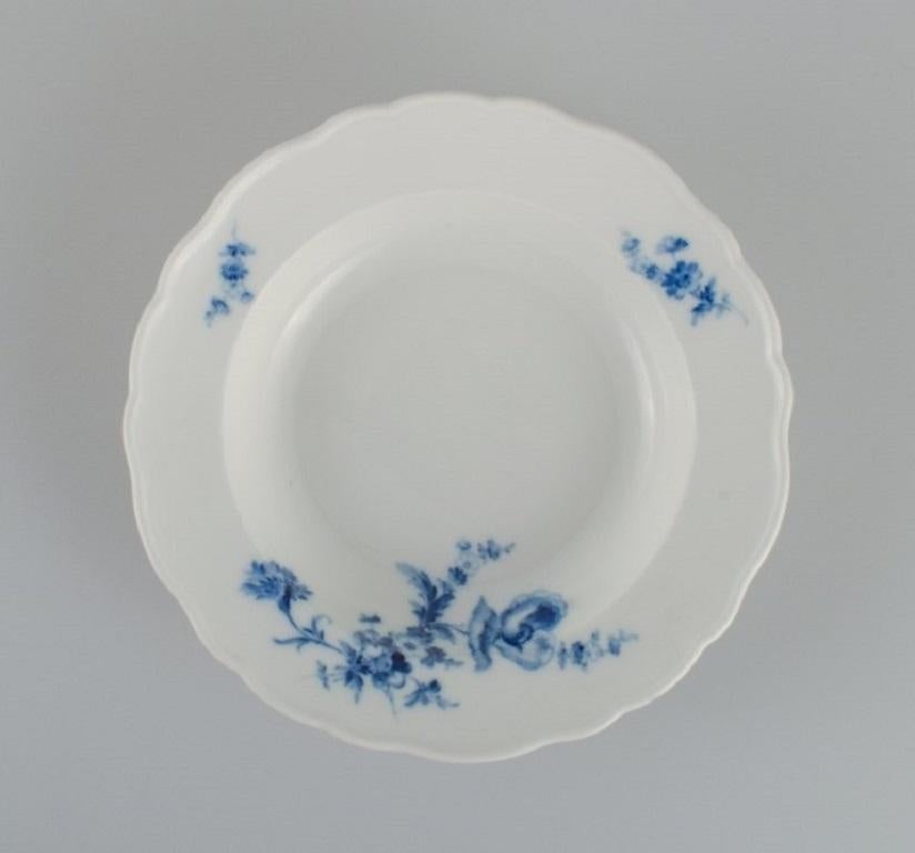 Hand-Painted Four Antique Meissen Deep Plates, Late 19th C