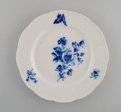 Four Antique Meissen Dinner Plates in Hand-Painted Porcelain