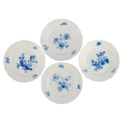 Four Antique Meissen Dinner Plates in Porcelain, Late 19th C