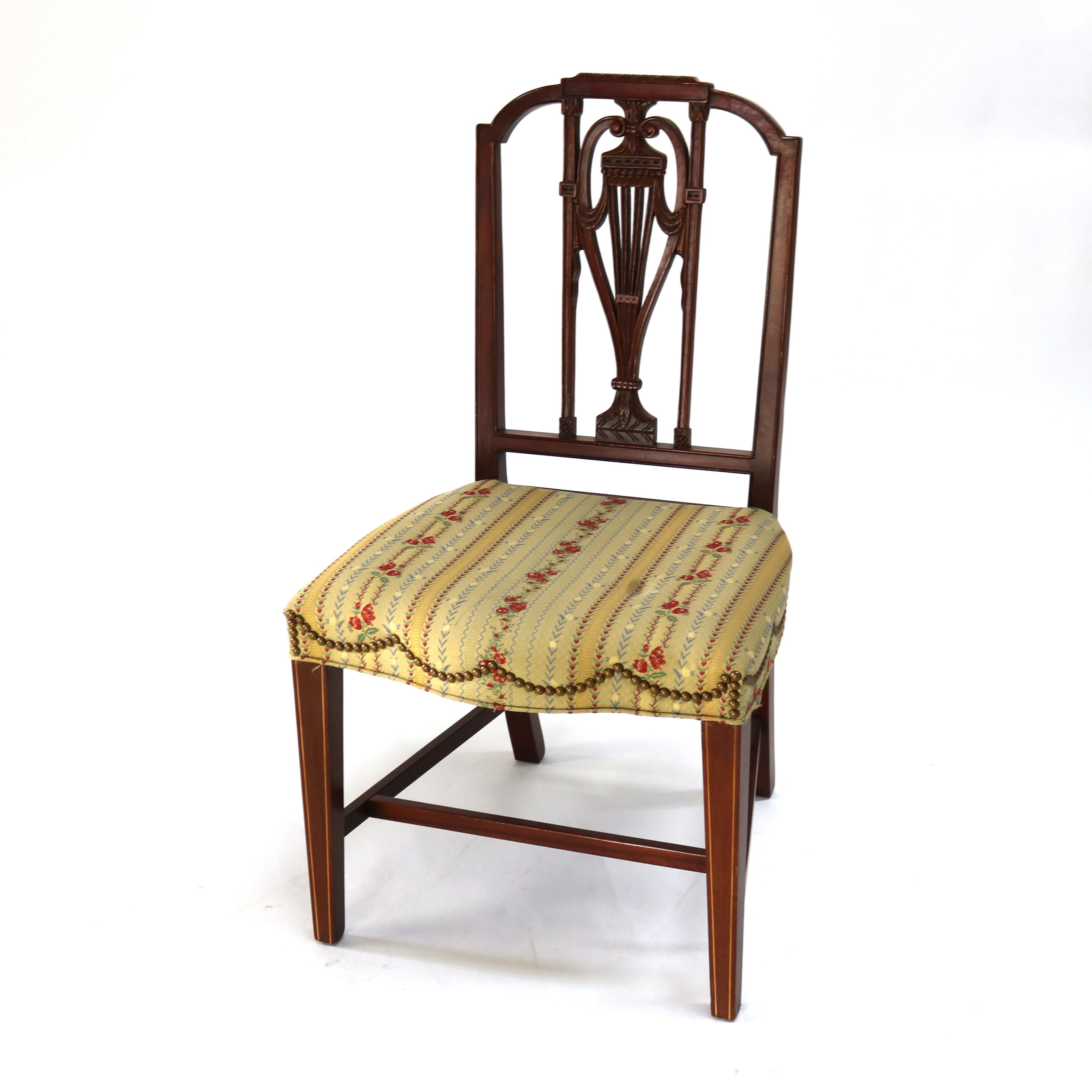 Four Antique Mt. Vernon Hickory Chair Co Hepplewhite Mahogany Shield Back Chairs For Sale 6