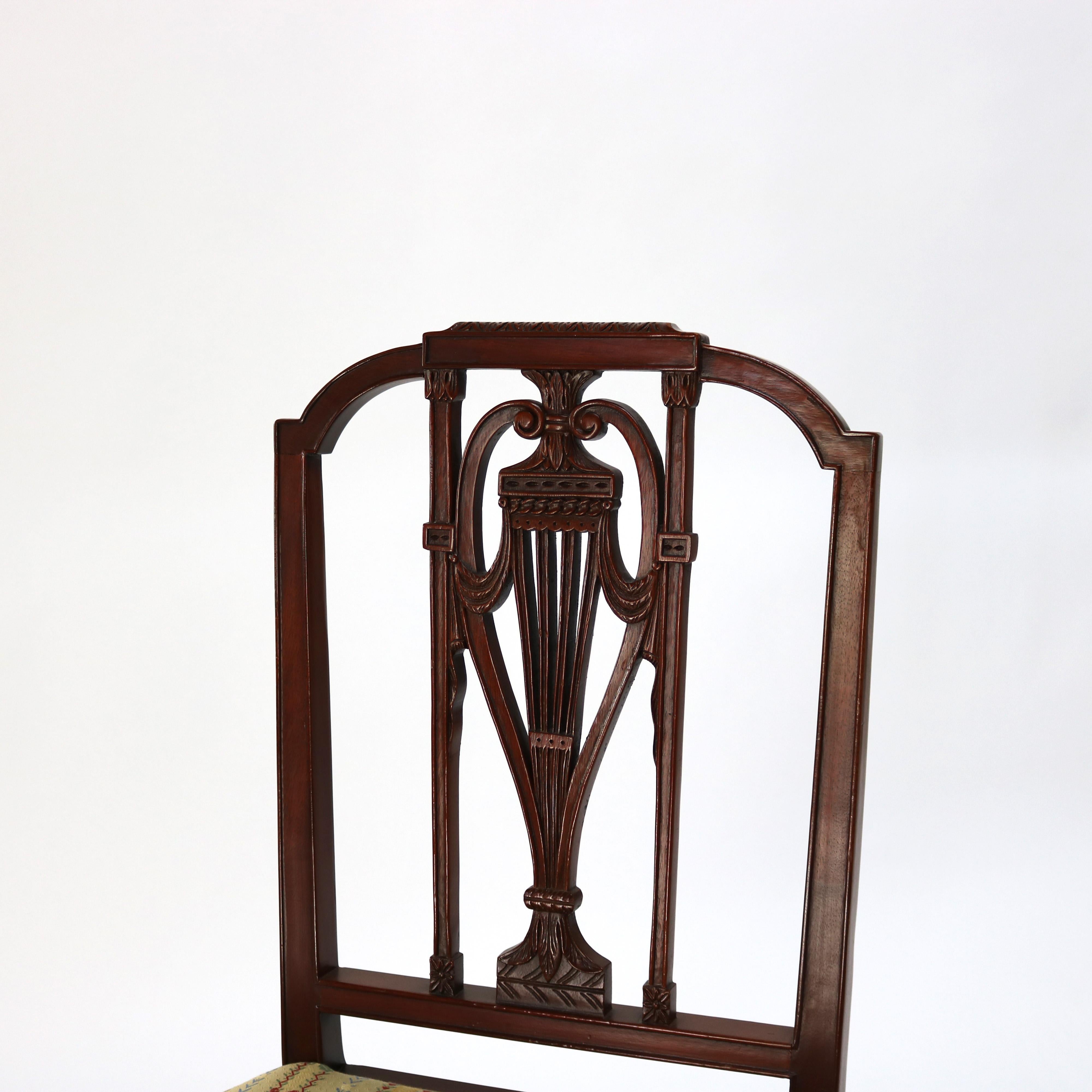 Four Antique Mt. Vernon Hickory Chair Co Hepplewhite Mahogany Shield Back Chairs For Sale 7