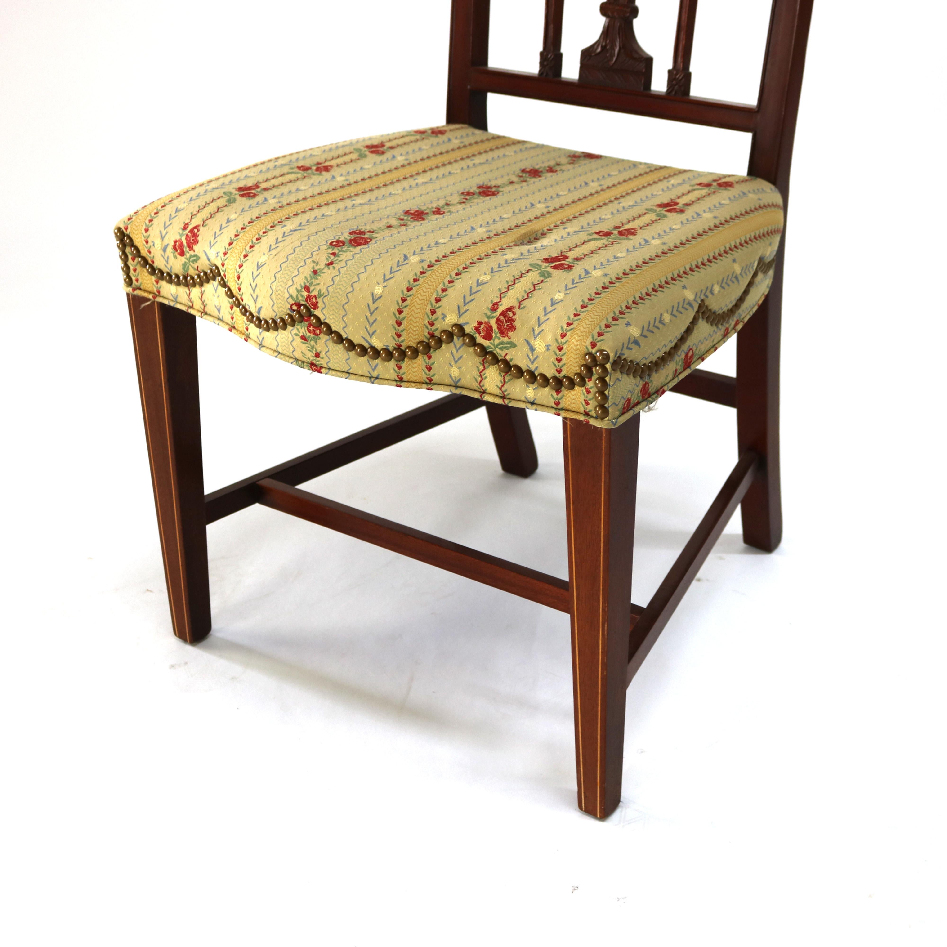 Four Antique Mt. Vernon Hickory Chair Co Hepplewhite Mahogany Shield Back Chairs For Sale 8