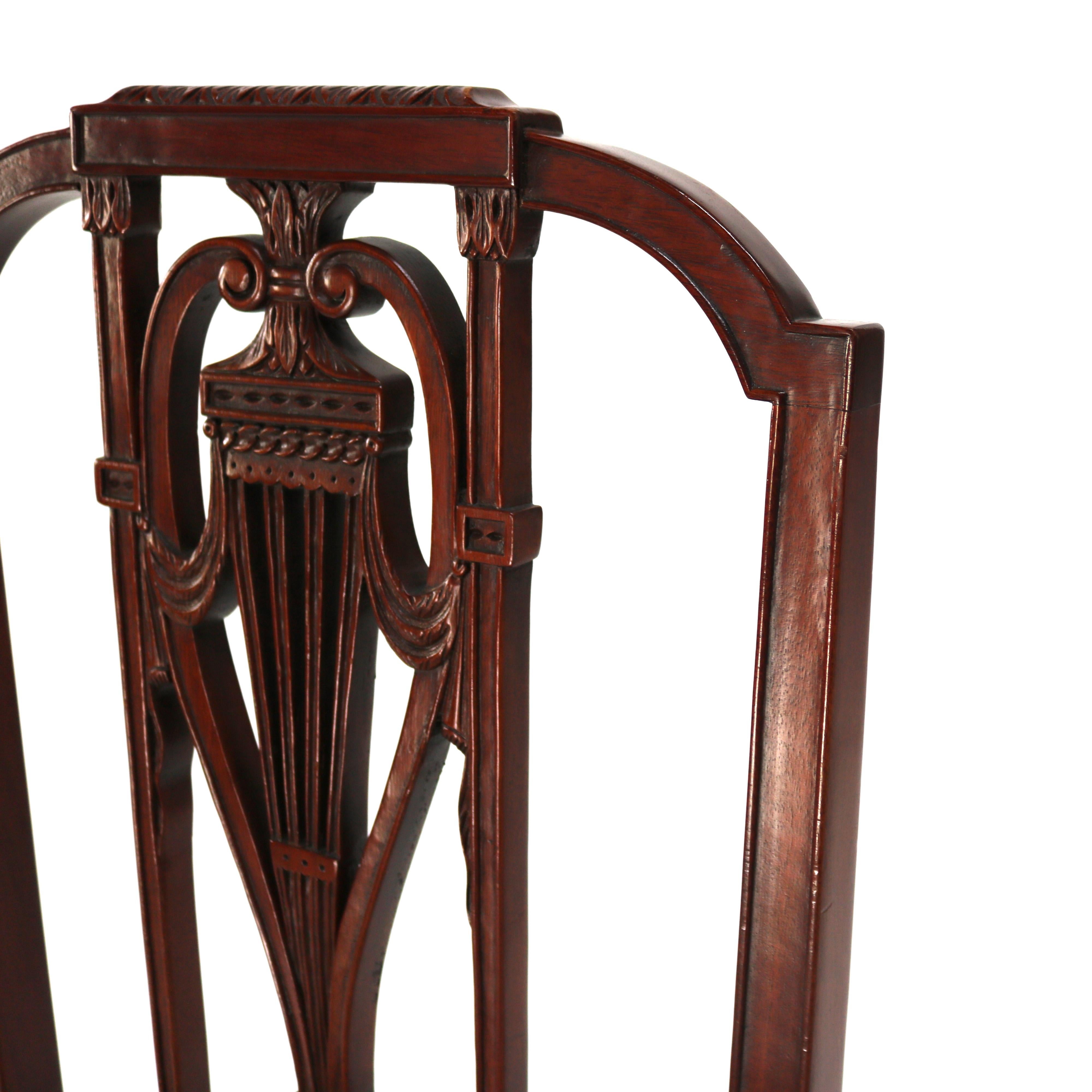 Four Antique Mt. Vernon Hickory Chair Co Hepplewhite Mahogany Shield Back Chairs For Sale 10