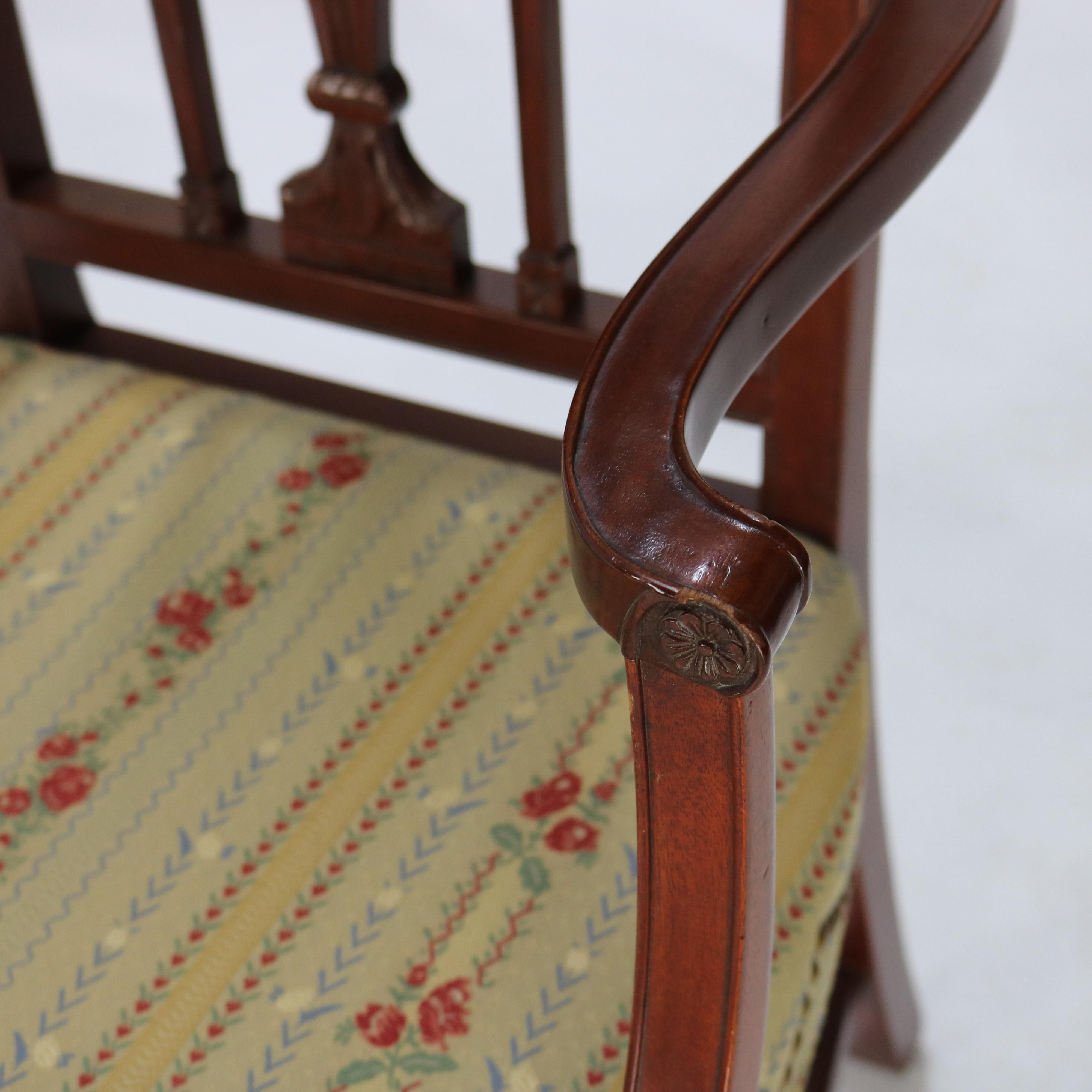 Four Antique Mt. Vernon Hickory Chair Co Hepplewhite Mahogany Shield Back Chairs In Good Condition For Sale In Big Flats, NY