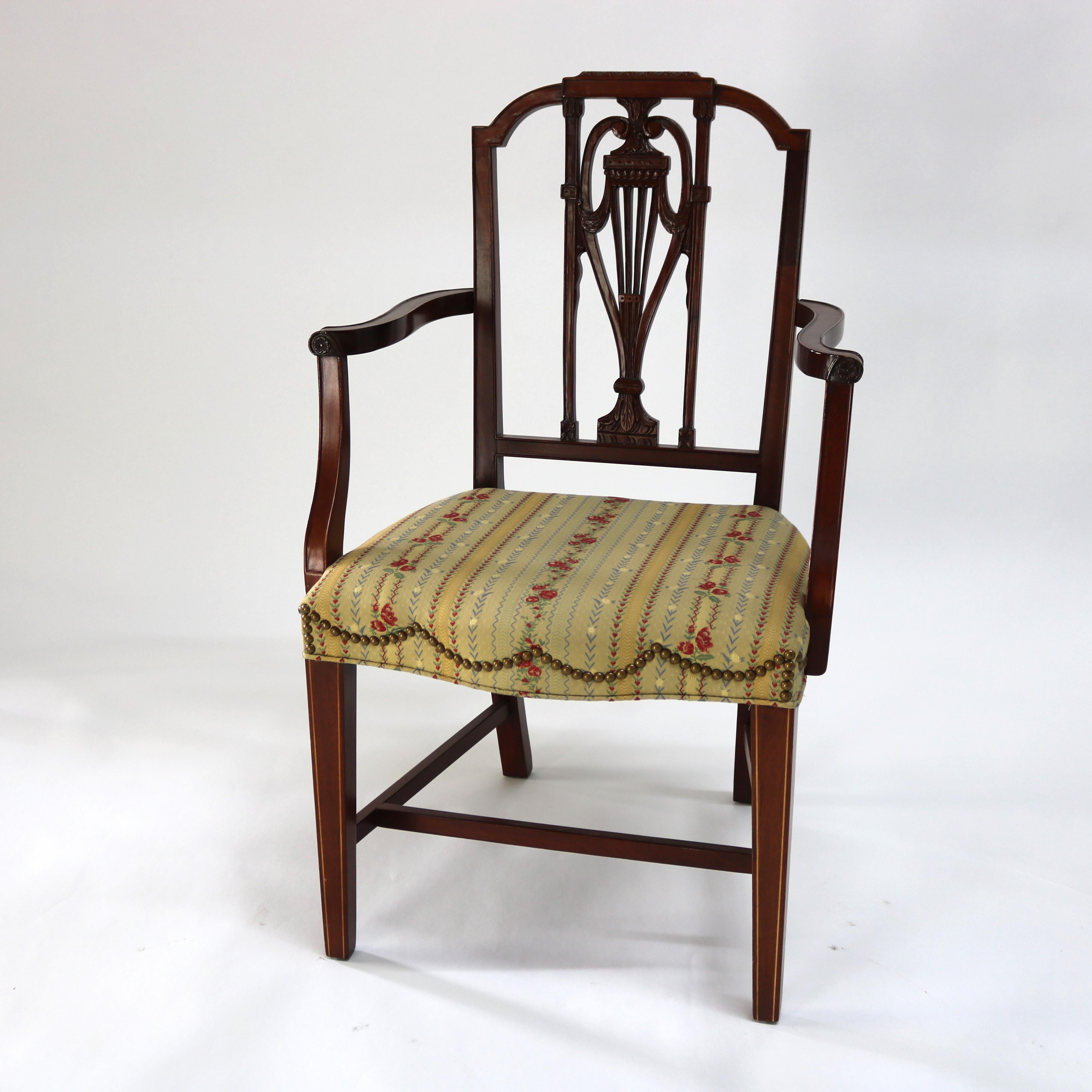 Four Antique Mt. Vernon Hickory Chair Co Hepplewhite Mahogany Shield Back Chairs For Sale 2