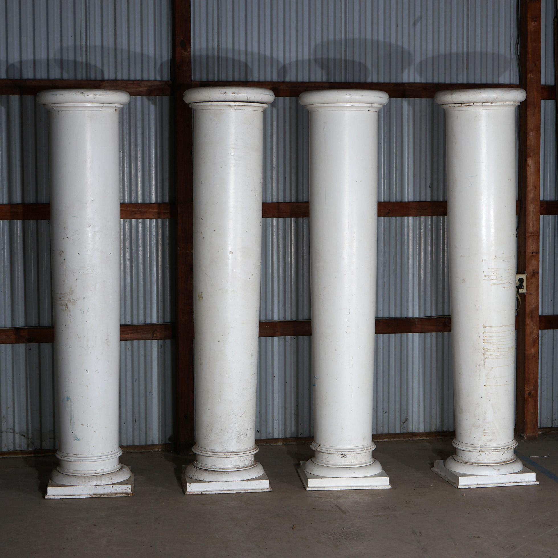 Greco Roman Four Antique Neoclassical Wood Architectural Grecian Doric Style Columns 19th C