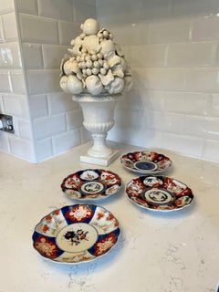 Four Antique Original Hand Painted Imari Plates