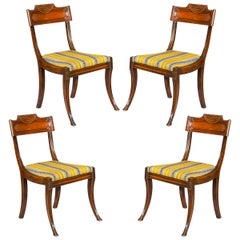 Four Antique Regency Klismos Chairs, English, circa 1810