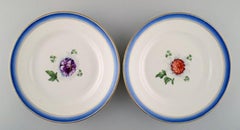 Four Antique Royal Copenhagen Plates in Hand Painted Porcelain