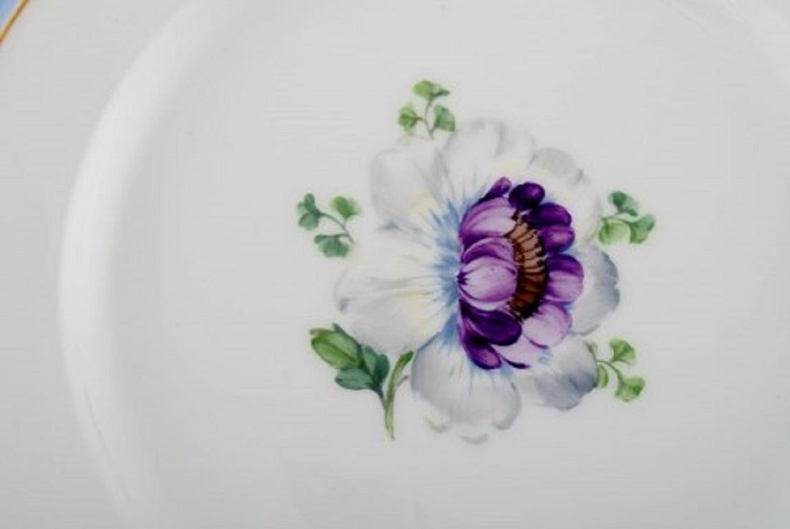 Danish Four Antique Royal Copenhagen Plates in Hand Painted Porcelain For Sale