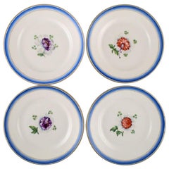 Cuatro Platos Antiguos Royal Copenhagen de Porcelana Pintada a Mano